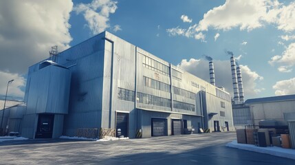 Obraz premium industrial factory building exterior