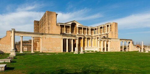 Naklejka premium Sardis ancient city. Historic ancient city building. Historical buildings of the Capital of Lydia.