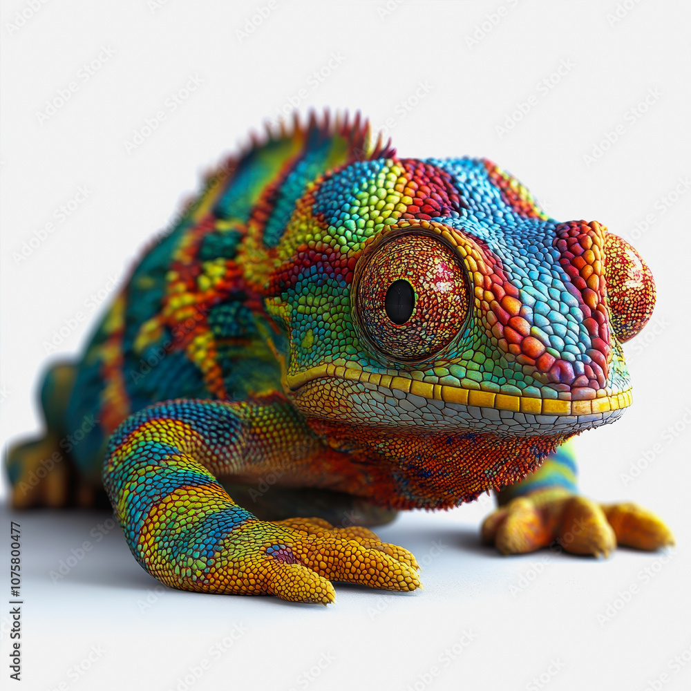 Aufkleber exotic and colorful illustration of a lizard with intricate patterns isolated on a white background 
