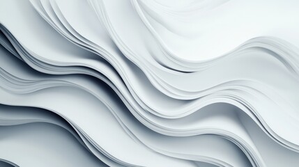 Obraz premium Abstract White Paper Waves Modern Minimalist Background