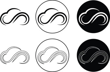 Set of Black wave icons flat and line styles. Wave illustration sign can be used for web, mobile app. Ocean symbol. Water sea element, Ocean liquid curve flowing swirl storm on transparent background.
