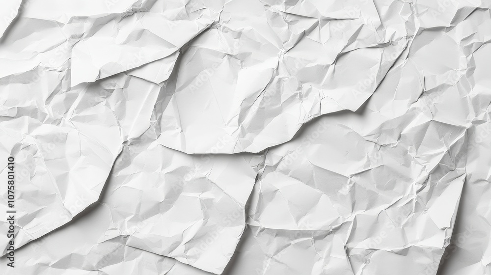 Poster white crumpled paper texture background abstract design element