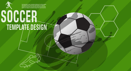 Soccer Template design , Football banner, Sport layout design, Green Theme, vector illustration
