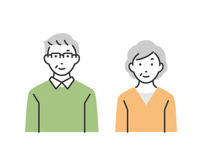 シニア夫婦のイラスト