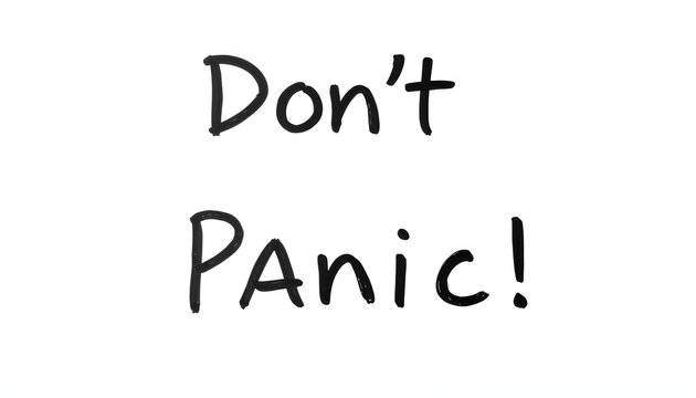 Don't Panic! isolated with white highlights, png