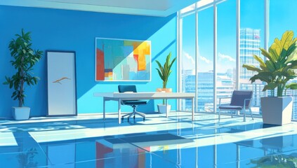 Modern Office with a City View