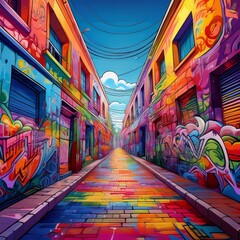 Fototapeta premium colorful houses in the city