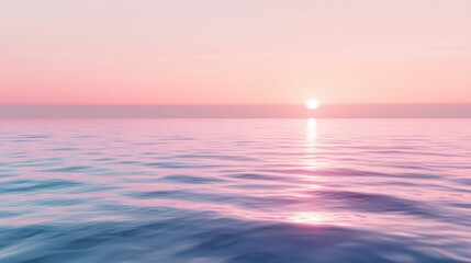 Fototapeta premium A gradient pastel sunset over a calm ocean, with soft transitions