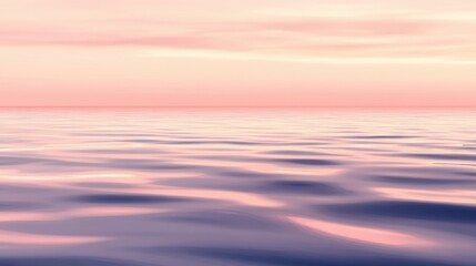 Obraz premium A gradient pastel sunset over a calm ocean, with soft transitions