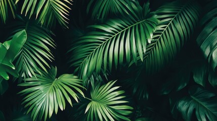 Striped of palm leaf  Abstract green texture background  Vintage tone 