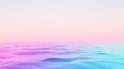 Obraz premium Calm and Serene Ocean Waves Under Soft Pastel Sky at Dawn with Gentle Gradient of Pink and Blue Hues for Tranquil and Relaxing Visual Experience