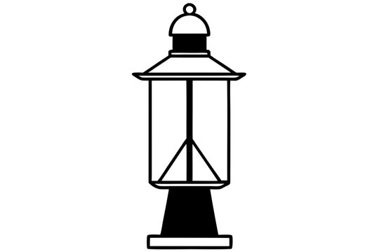 recommend clip art: signal lamp silhouette on white background