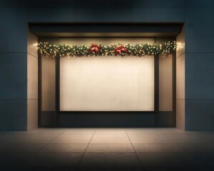 A beautifully decorated storefront adorned with festive lights and ornaments, ready for the holiday season.