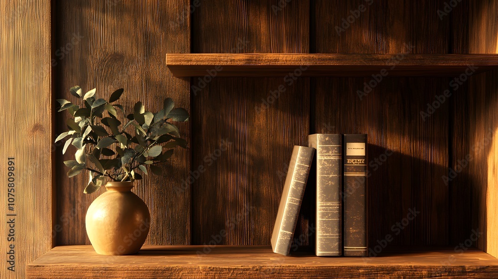 Aufkleber minimalistic bookshelf with one item