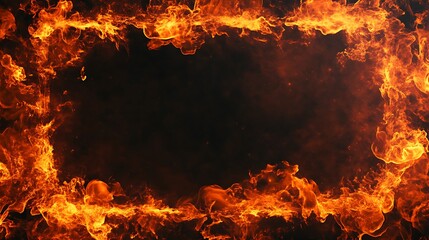Fiery Frame: Abstract Fire Background
