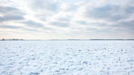 Obraz premium A pristine white snowy field under a cloudless sky,
