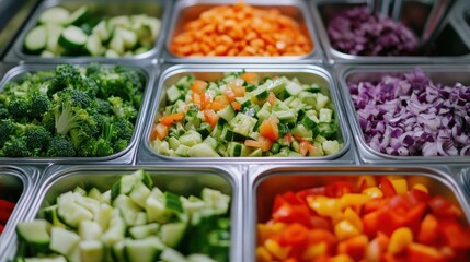 Fresh Salad Bar with Chopped Vegetables