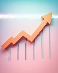 business chart with arrow