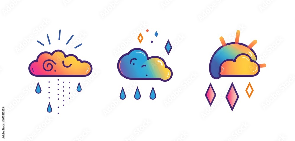 Aufkleber clean and modern forecast line icon, sharp design for meteorological representation.