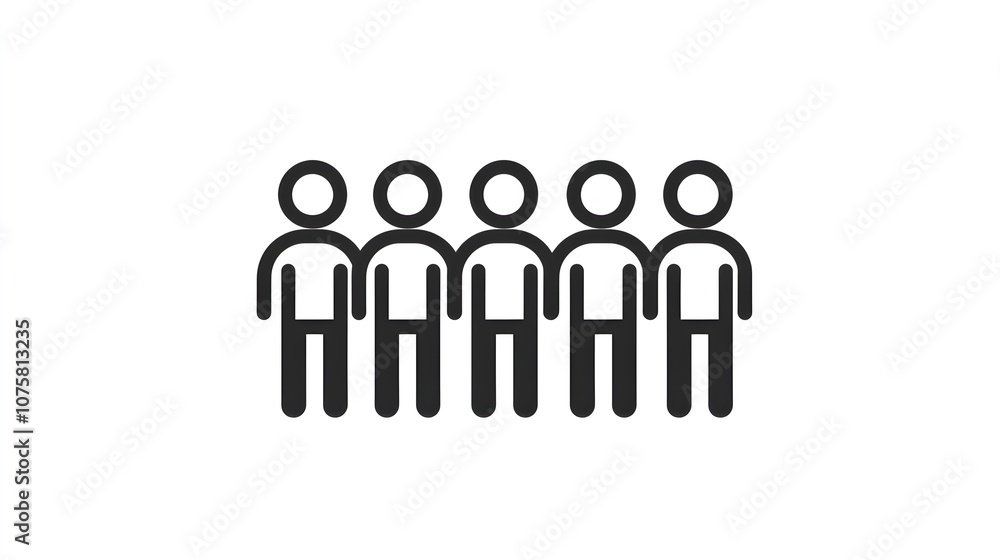 Aufkleber clean and bold line icon representing group dynamics and teamwork.