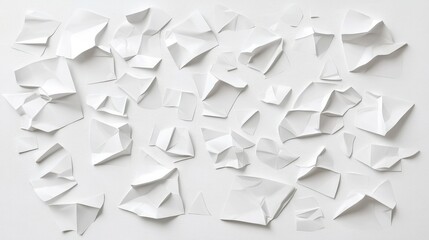 Abstract White Crumpled Paper Texture   Minimalist Art Background
