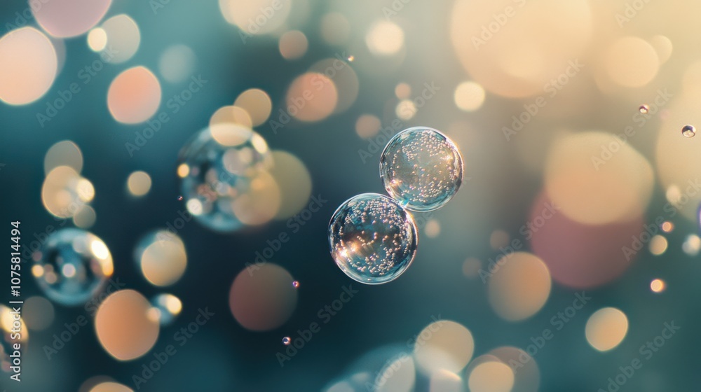 Poster a subtle bokeh effect background with soft light spots