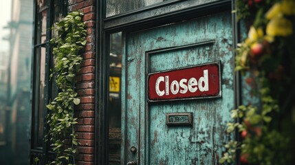 Closed Door in a City