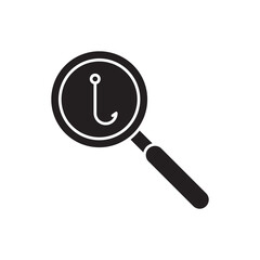 Phishing attack vector icon, Cyber attack trendy style black illustration for web and app..eps
