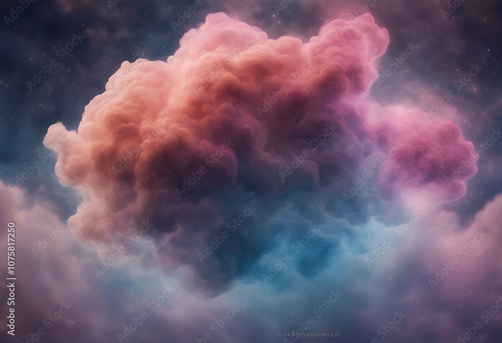 Poster sky fractal colours shape art abstract swirl dream ai fantasy science pattern harmonious ball layout