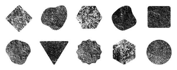 Detailed monochrome texture in geometric shapes, badge with border, label, stamp, label for overlay effect. Vintage template textured stamps. The effect of shabby, vintage, concrete and other. Vector