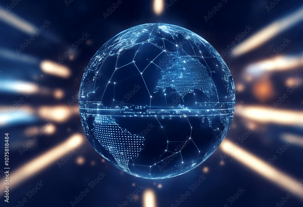 Poster particle security things social world virtual network finance creative b futuristic networks communi