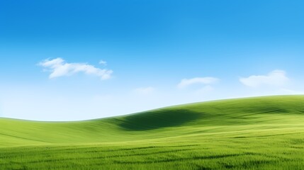 Obraz premium digital technology blue sky grass landscape poster background with generative