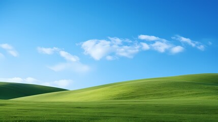 digital technology blue sky grass landscape poster background with generative