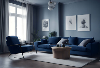 armchair wall architecture luxury created generative scandinavian nobody indoor contemporary room wooden design interior coffeetable office livingroom decor sofa render house space lounge table