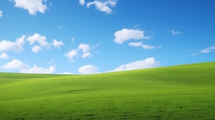 Fototapeta premium digital technology blue sky grass landscape poster background with generative