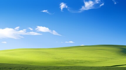 digital technology blue sky grass landscape poster background with generative