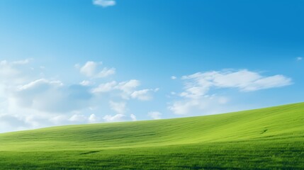 Fototapeta premium digital technology blue sky grass landscape poster background with generative