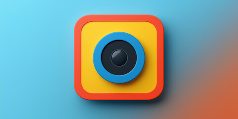 Colorful camera icon is showing modern photography app or social media platform