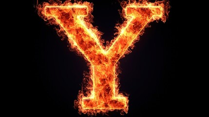Fiery Letter Y  Burning Alphabet  Flaming Font  Alphabet Fire Design