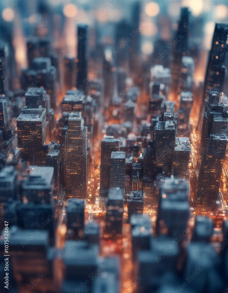 Poster data cityscape remote miniature digital coloring cinematic citylandscape city metropolis color compu