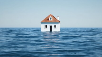 Small House Floating on the Ocean   Minimalist Seafront Architecture Concept