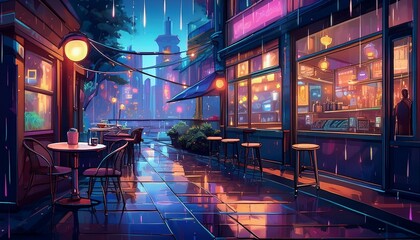 cafe in the night