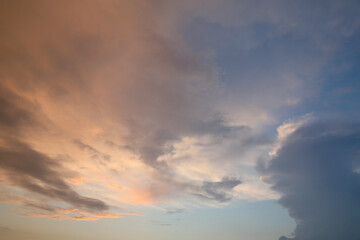 Picturesque view of blue sky with fluffy clouds