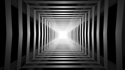 Obraz premium digital technology black and white square abstract geometric tunnel poster background