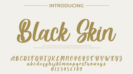 Black Skin Font Stylish brush painted an uppercase vector letters, alphabet, typeface