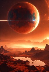 planet over the desert