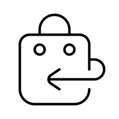 shop returns icon with thin style, perfect for user interface projects