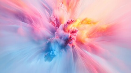Obraz premium Colorful abstract cloud burst art with soft pastels