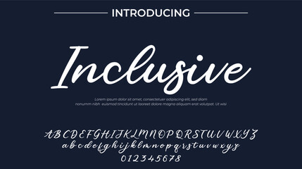 Inclusive Font Stylish brush painted an uppercase vector letters, alphabet, typeface