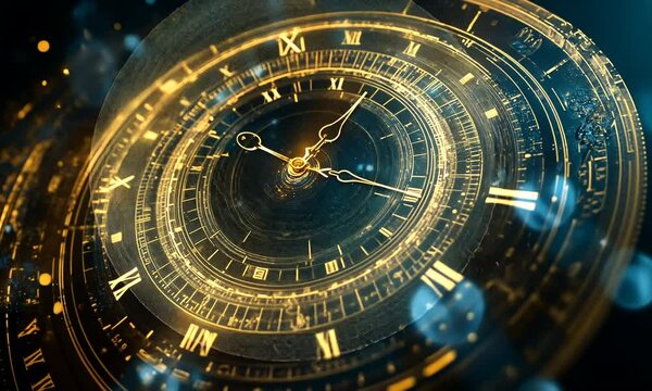 time management concept with clock and time concept. 3 d rendering